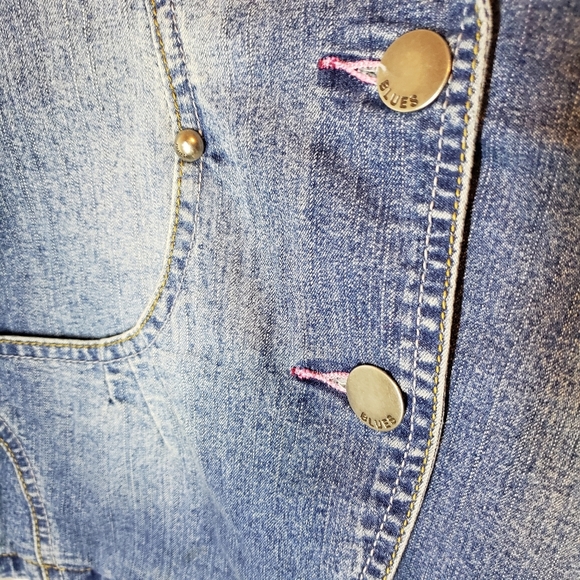 Baccini blazer jean jacket collared S - Picture 3 of 12